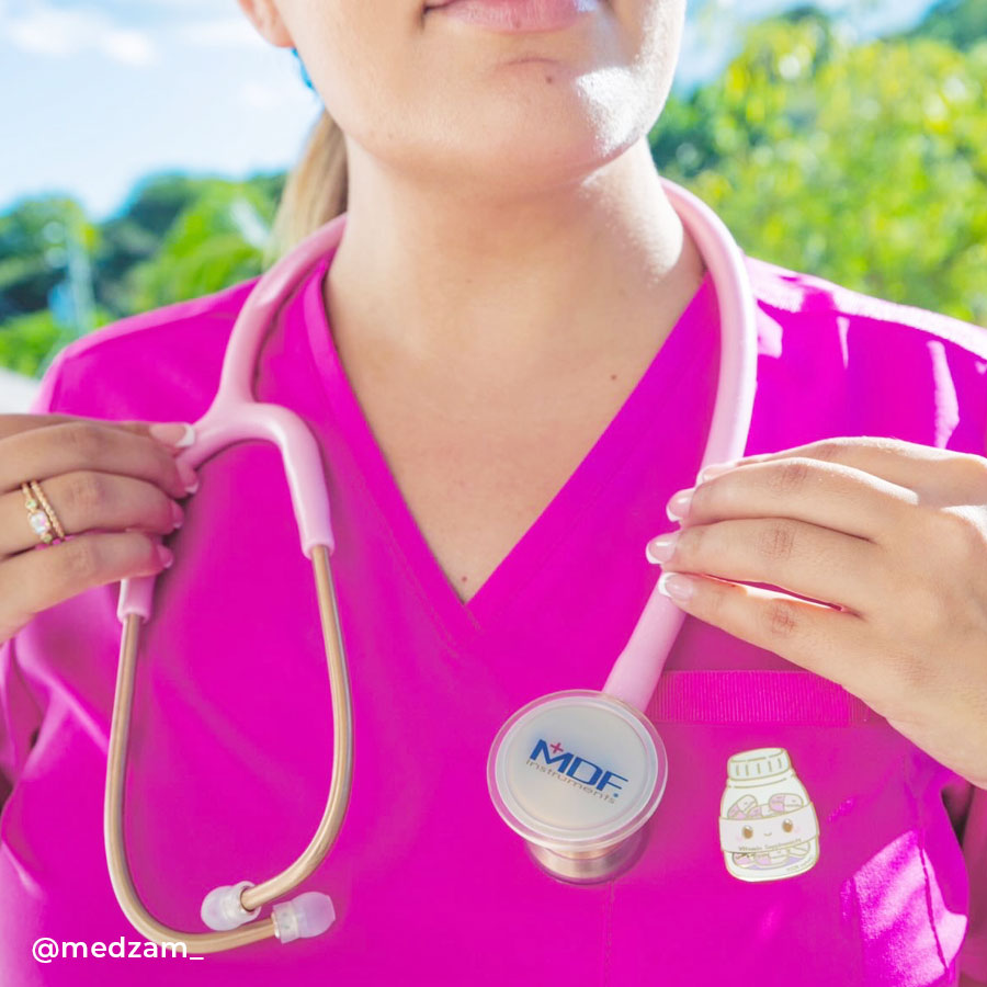 Stethoscope MDF Instruments ProCardial Titanium Cardiology Cosmo Light Pink Glitter and Rose Gold