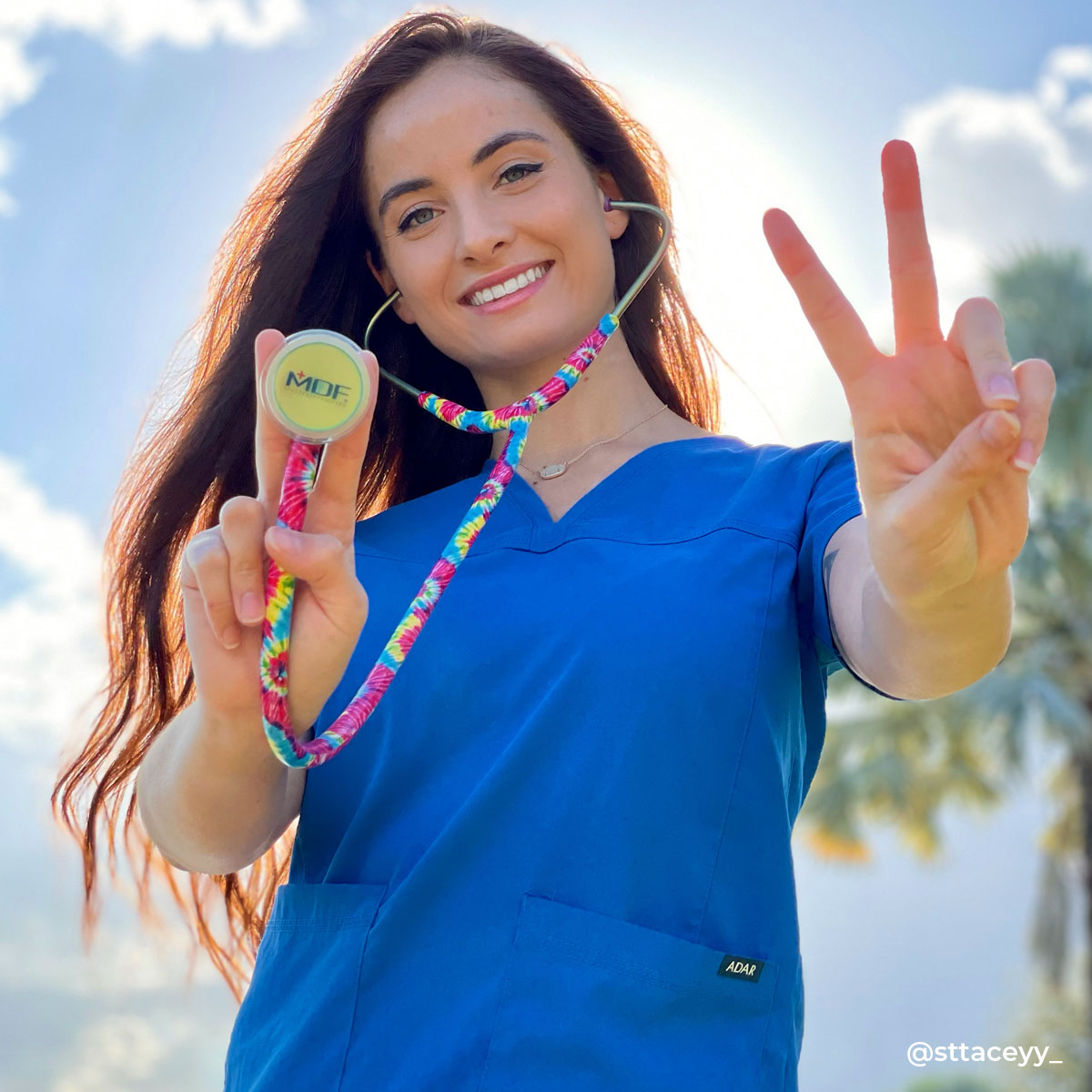  ProCardial Titanium Stethoscope MDF Instruments Haight Ash Kaleidoscope Tie Dye Print