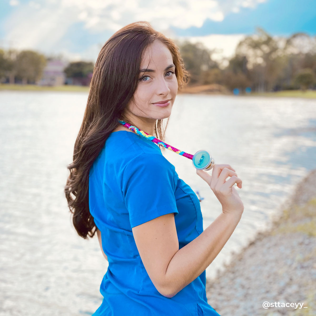  ProCardial Titanium Stethoscope MDF Instruments Haight Ash Kaleidoscope Tie Dye Print