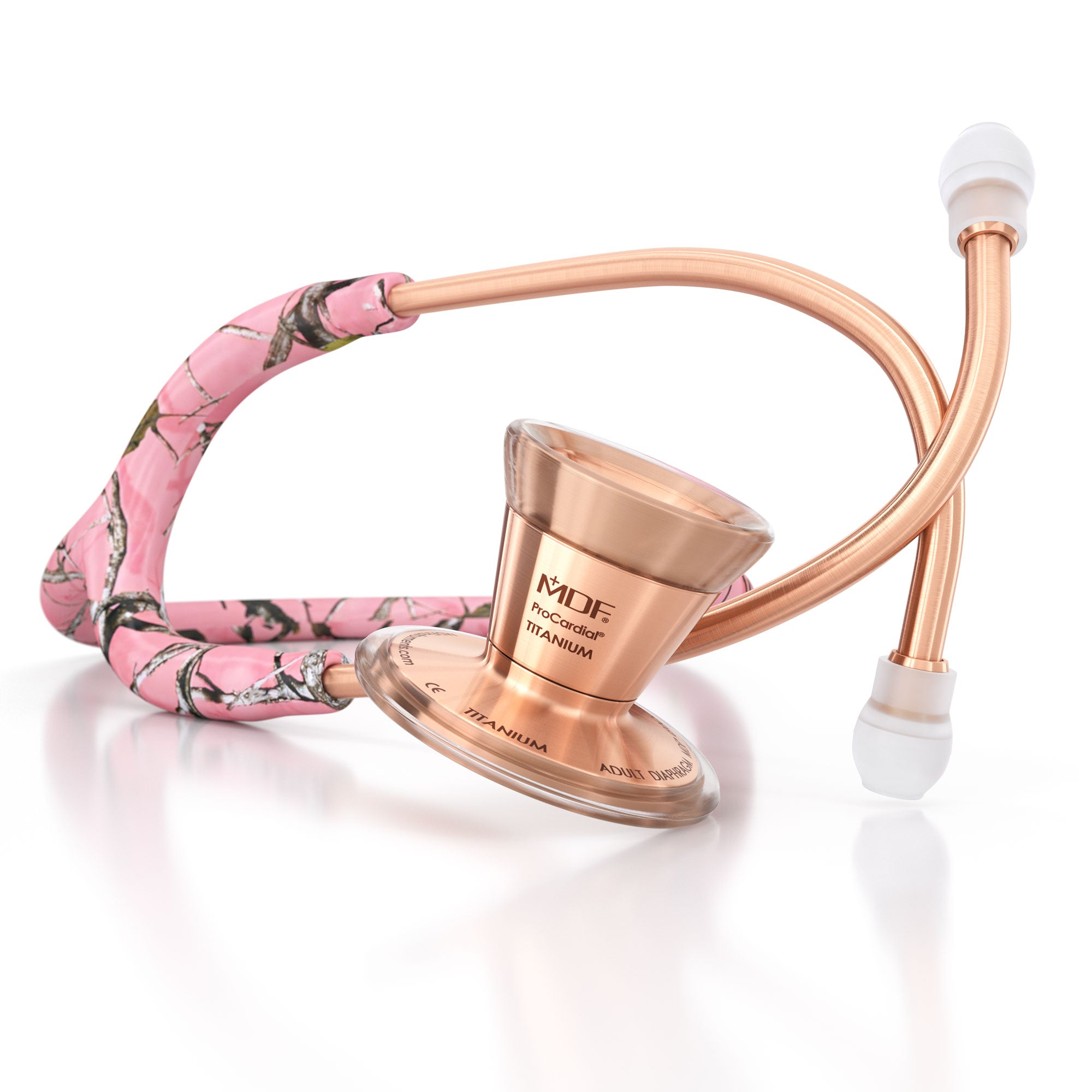 Stethoscope MDF Instruments ProCardial Titanium Mprint True Timber Conceal Pink and Rose Gold