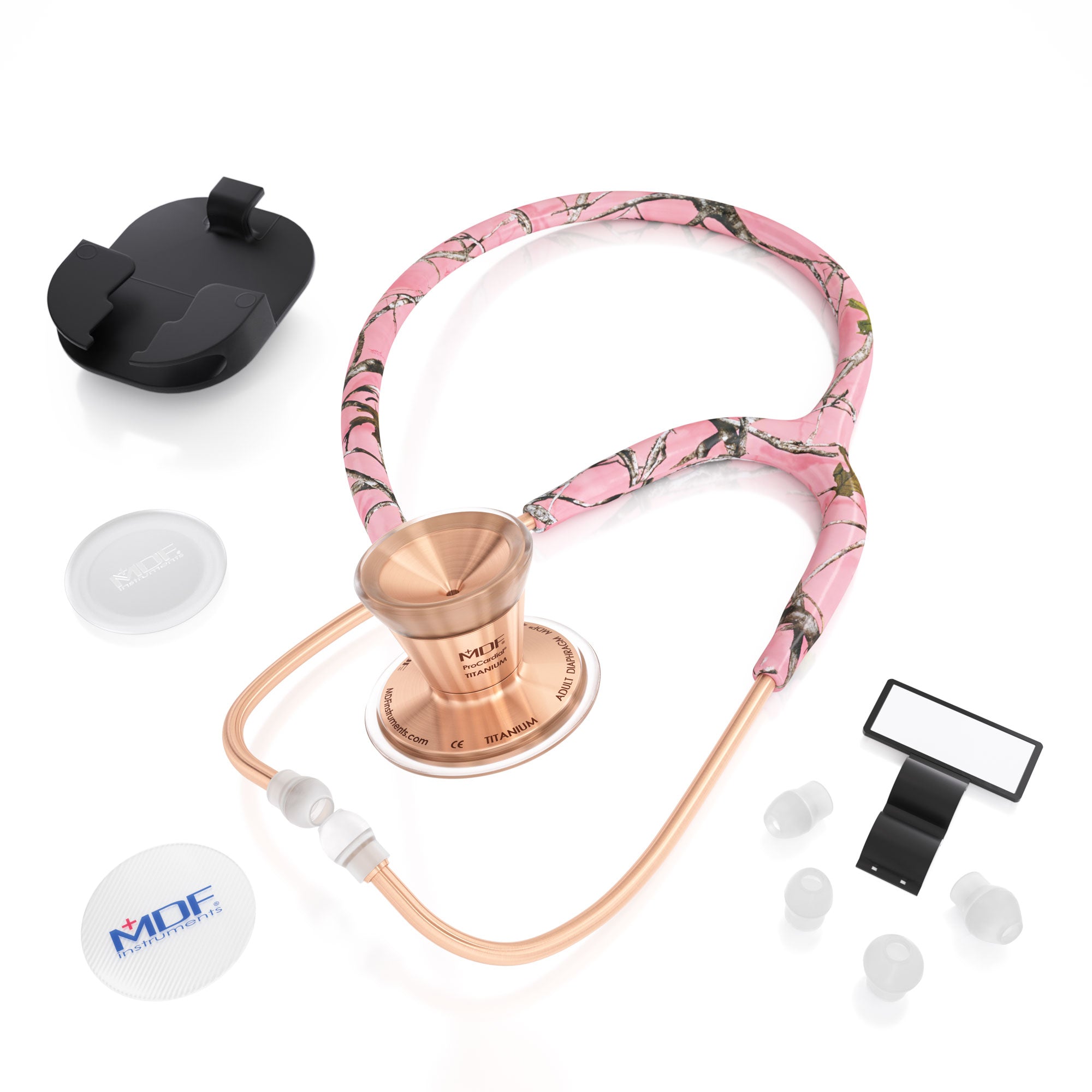 Stethoscope MDF Instruments ProCardial Titanium Mprint True Timber Conceal Pink and Rose Gold