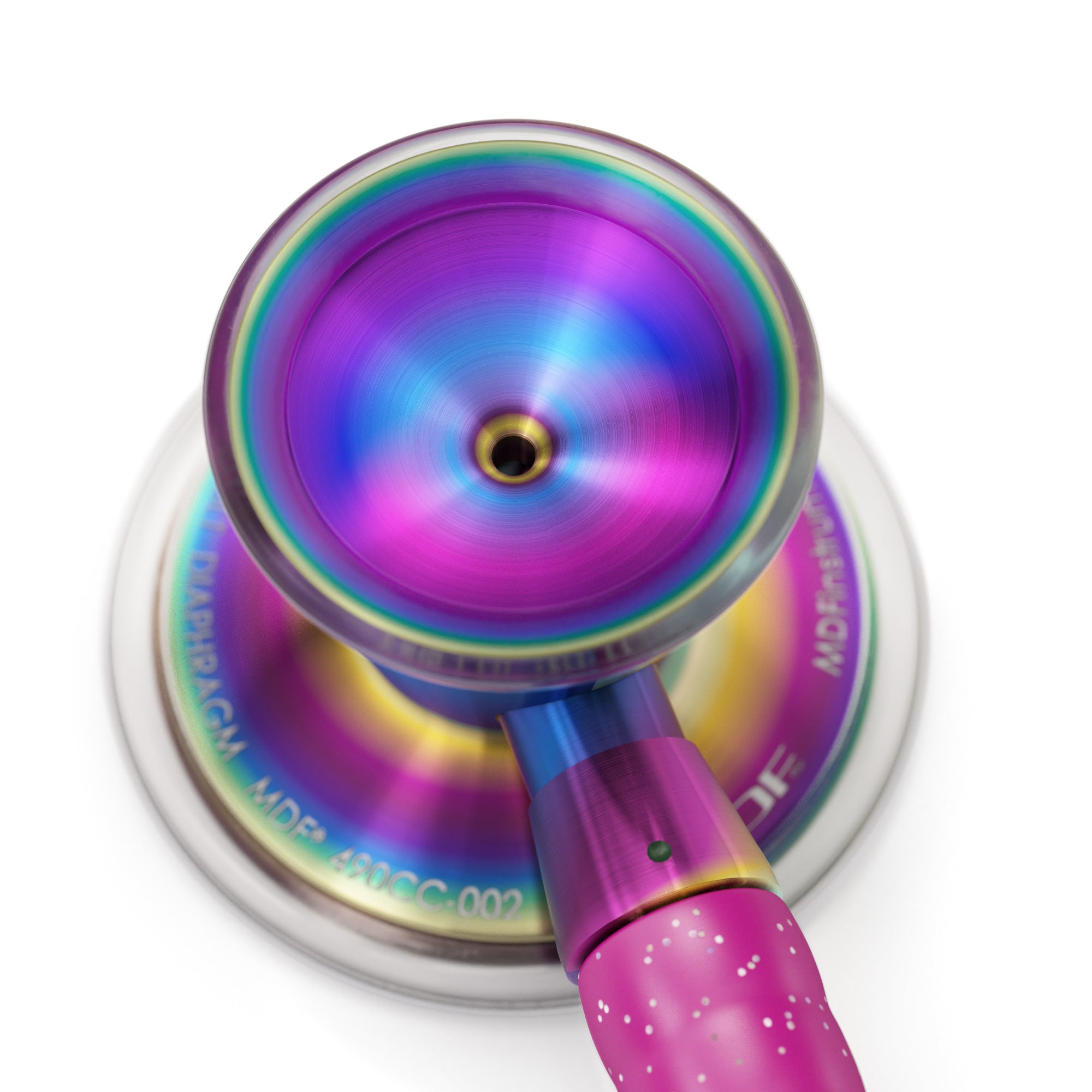 ProCardial Titanium Stethoscope MDF Instruments Bright Pink Glitter  Kaleidoscope Engraving