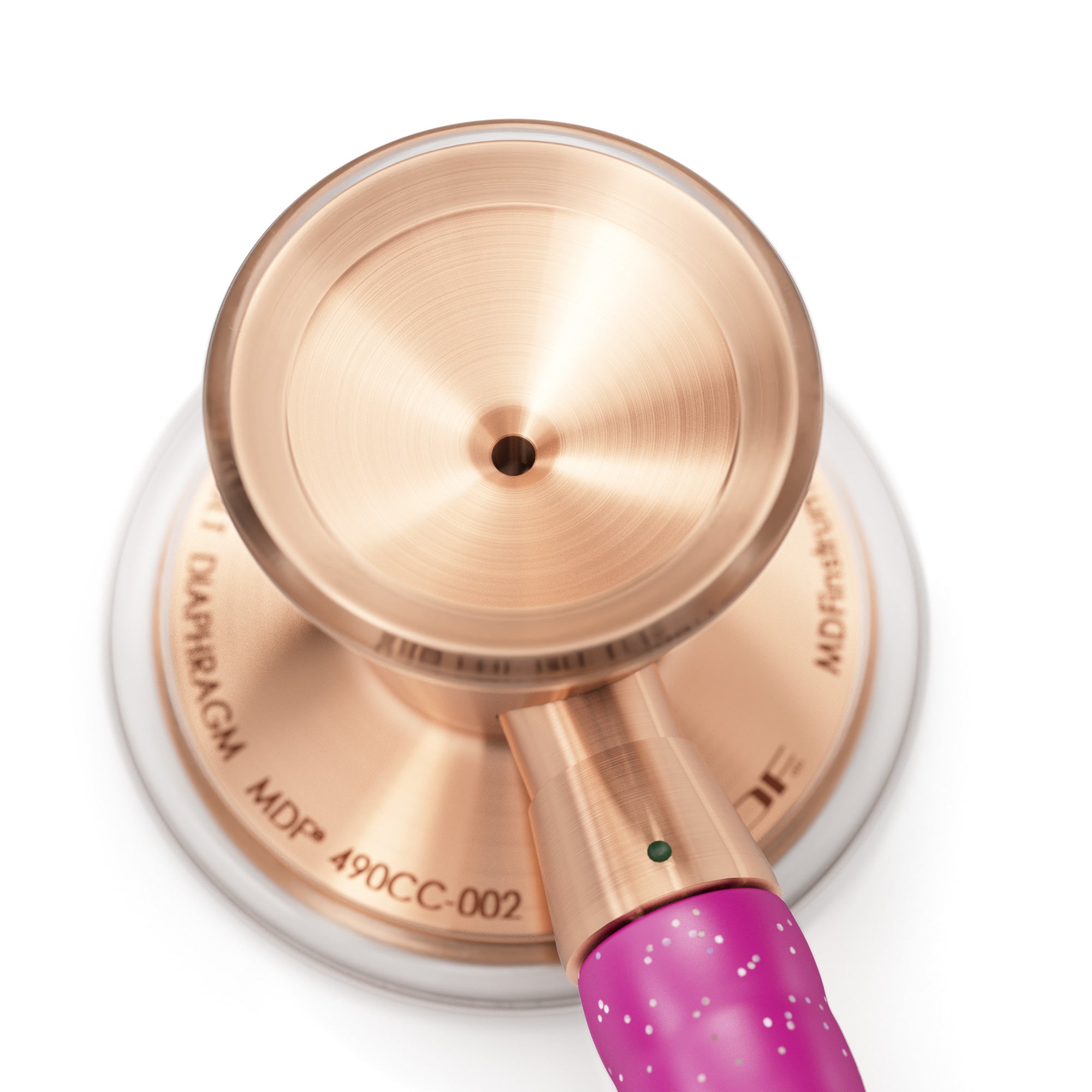 Stethoscope MDF Instruments ProCardial Titanium Cardiology Bright Pink Glitter Rose Gold Engraving