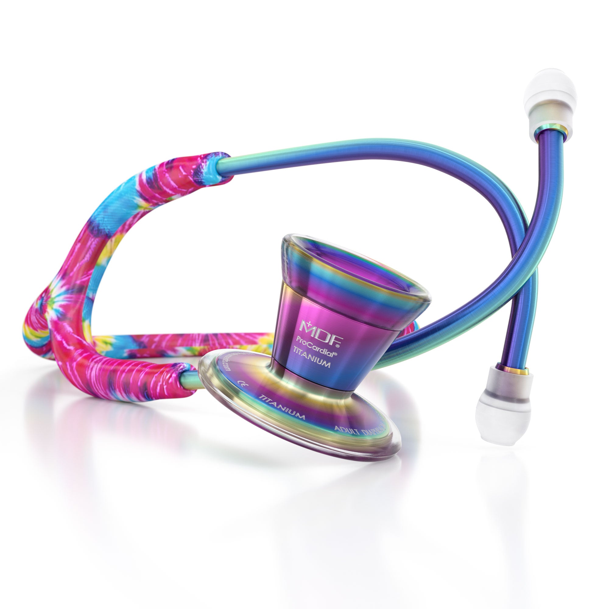  ProCardial Titanium Stethoscope MDF Instruments Haight Ash Kaleidoscope Tie Dye Print