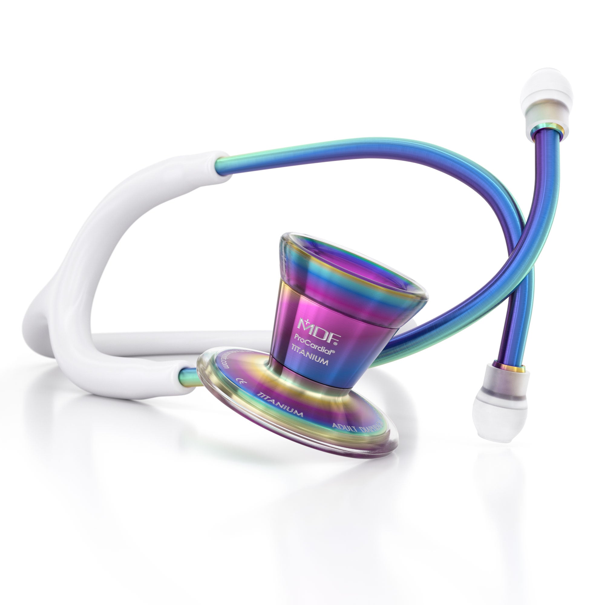 Stethoscope MDF Instruments ProCardial Titanium Cardiology BlaBlanc White and Kaleidoscope