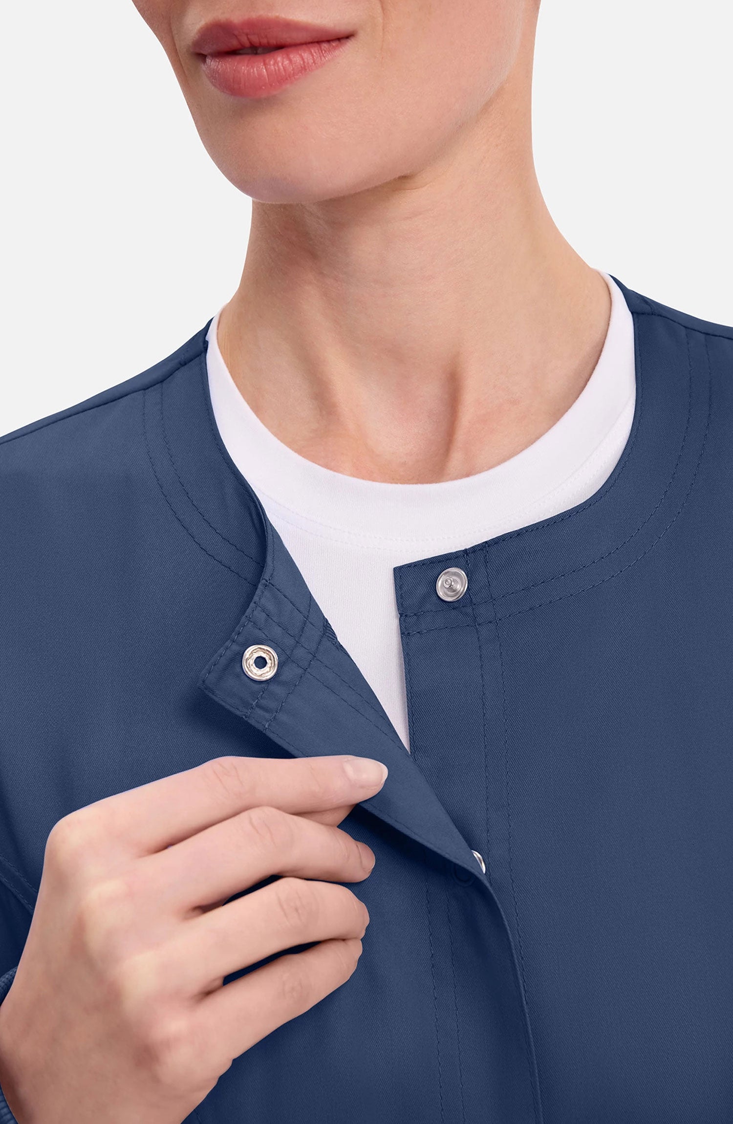 スクエアネックブラウス100 リバティ フロレンティン Cherokee Workwear Revolution Women's Snap Front Scrub Jacket
