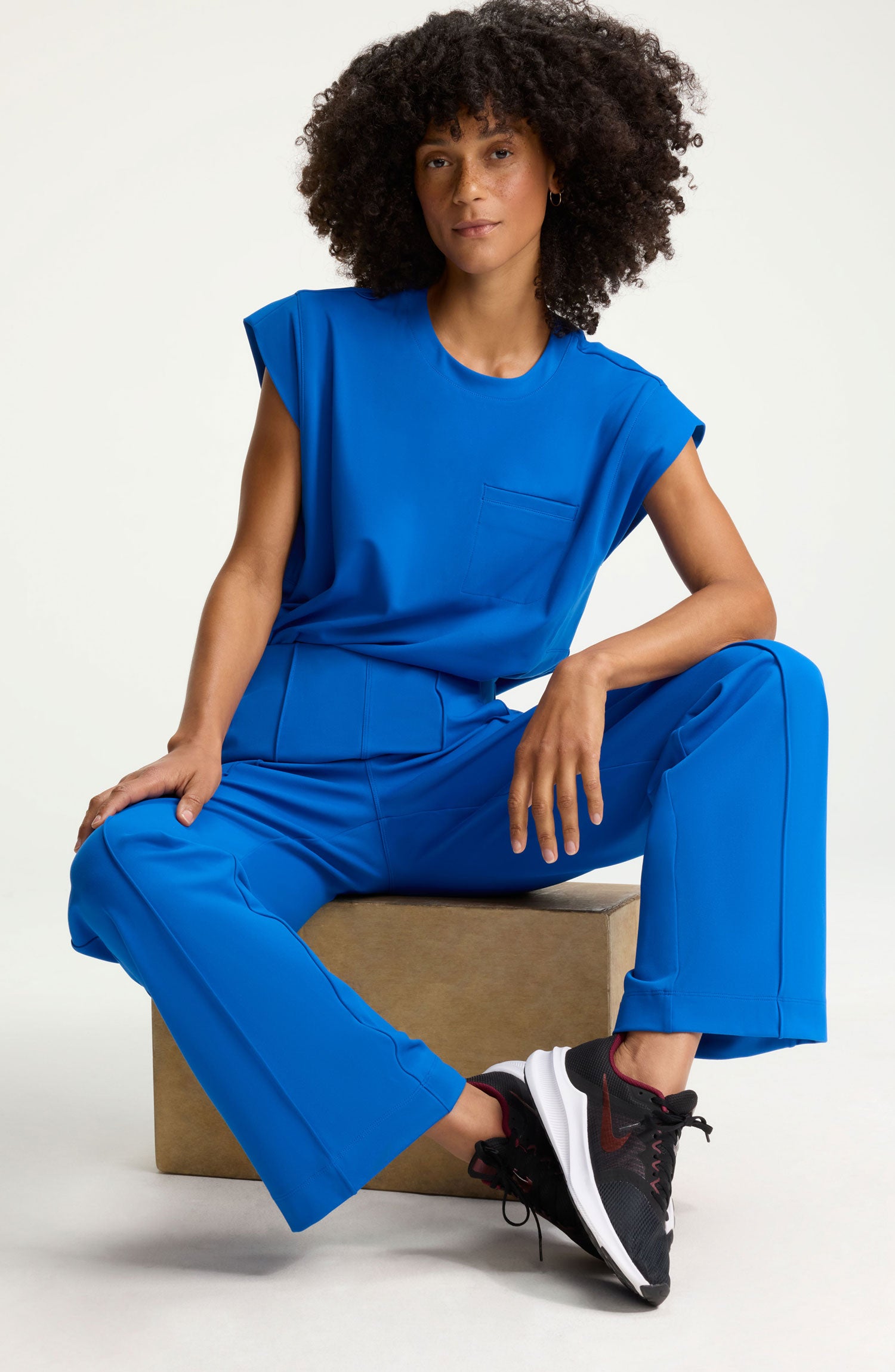 Cherokee Achieve Women's Pintuck Wide Leg Scrub Pants