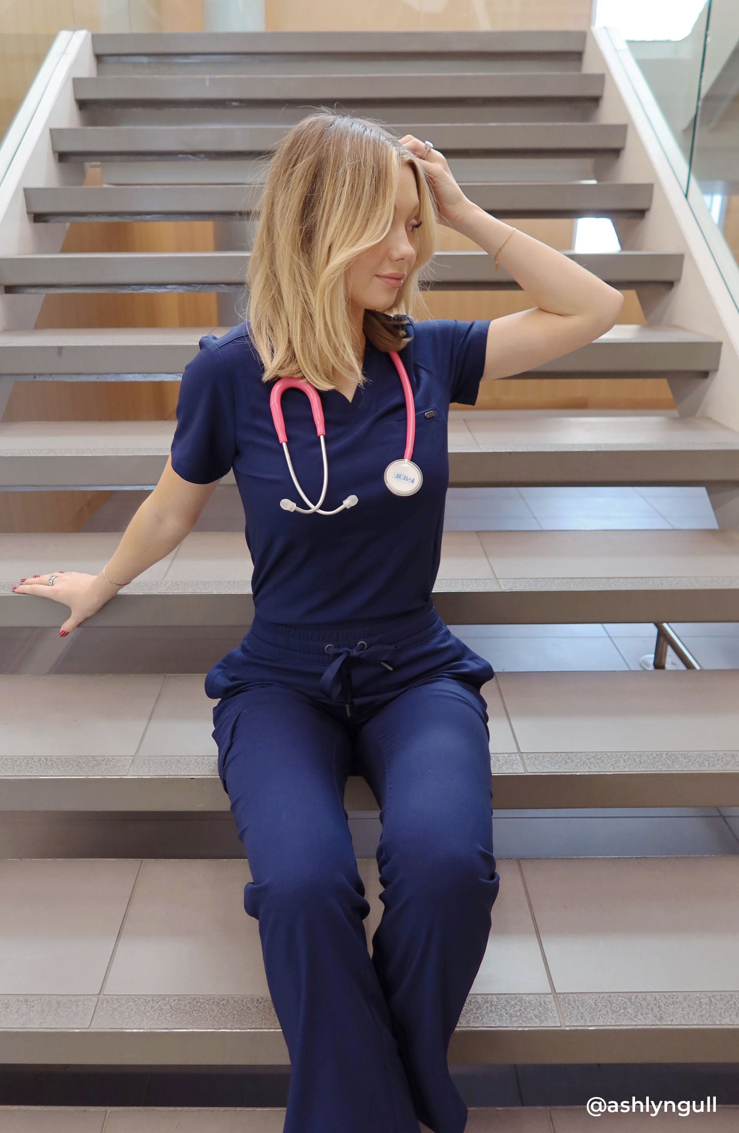 Women's Scrub Pants Straight Leg Cargo Navy Healing Hands Quest Brandy Medical Apparel MDF Instruments HH755