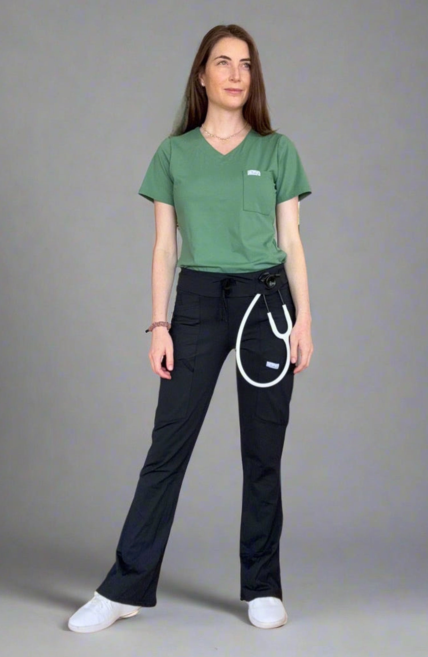 Women's Scrubs Bootcut Pants Black OliveUs MDF Instruments