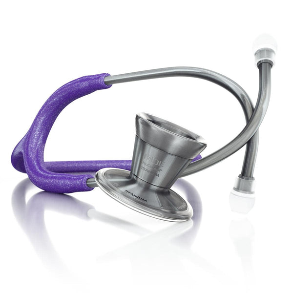 Stethoscope MDF Instruments ProCardial Titanium Cardiology Purple Glitter and Metalika
