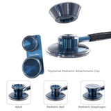 Stethoscope Attachments for Pediatric Patients with Clip MDF Instruments MD One Epoch Titanium Capridium Blue