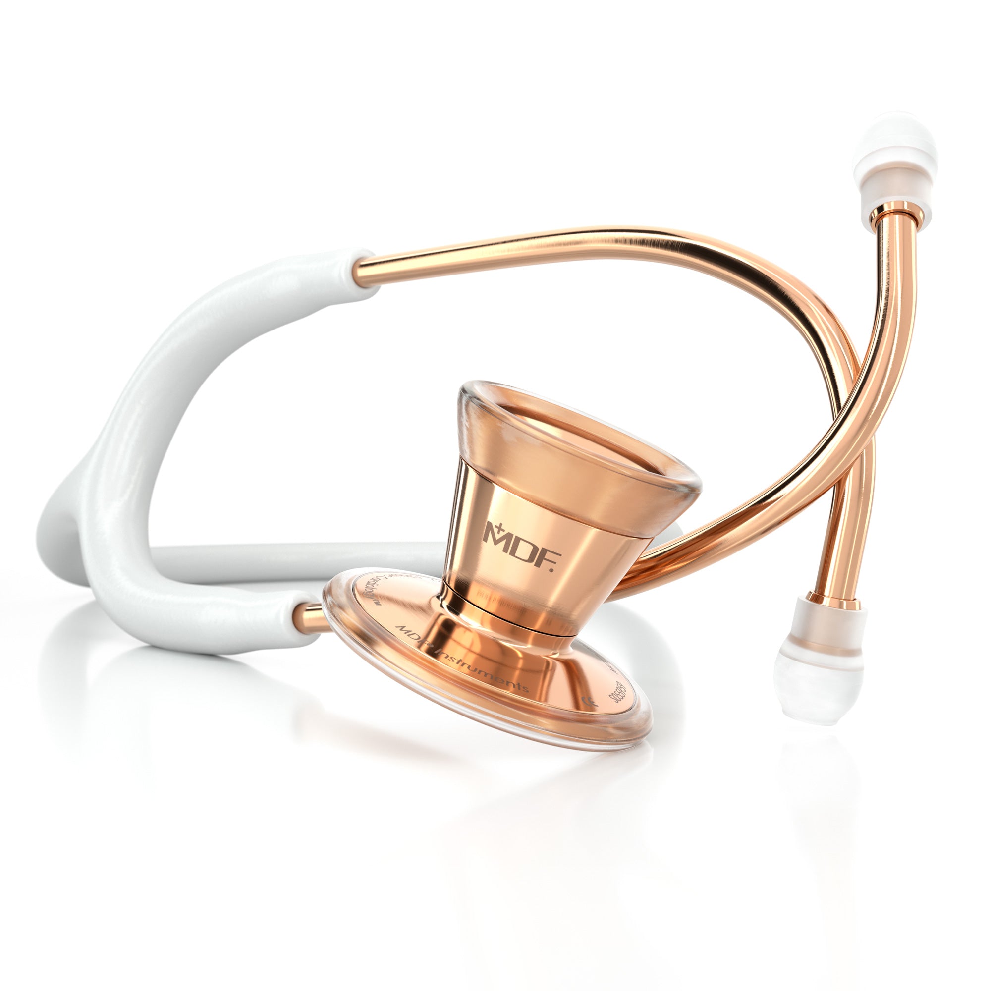 ProCardial® Stainless Steel Cardiology Stethoscope - White/Rose Gold - MDF Instruments Official Store - No - Stethoscope