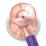 Stethoscope MDF Instruments ProCardial Titanium Cardiology Purple Glitter and Rose Gold Engraving
