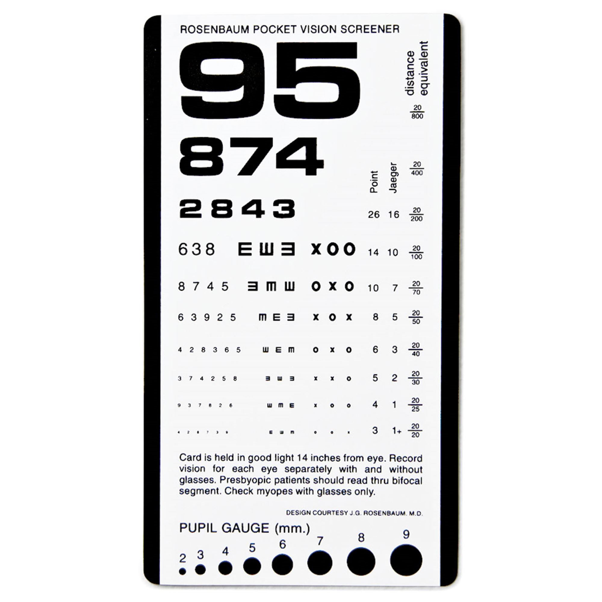 Rosenbaum Eye Chart