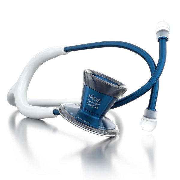 ProCardial® Titanium Cardiology Stethoscope - White/Capridium - MDF Instruments Official Store - No - Stethoscope