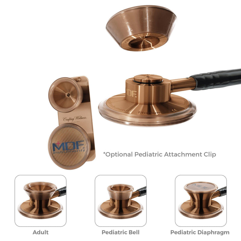 Stethoscope Attachments for Pediatric Patients with Clip MDF Instruments MD One Epoch Titanium Cyprium