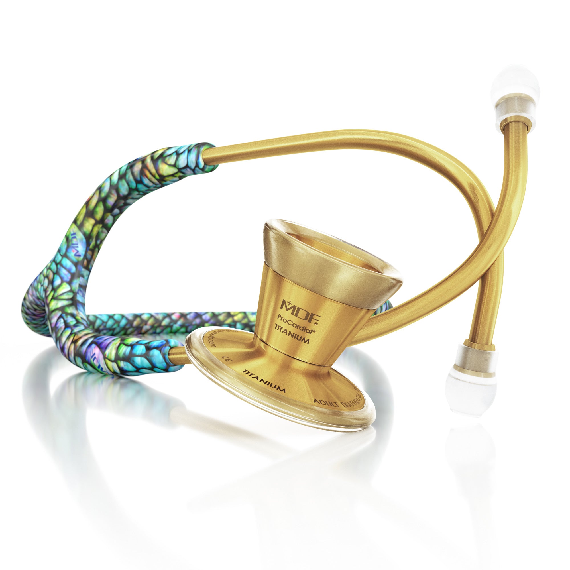 Stethoscope MDF Instruments ProCardial Titanium Cardiology Mermaid and Gold