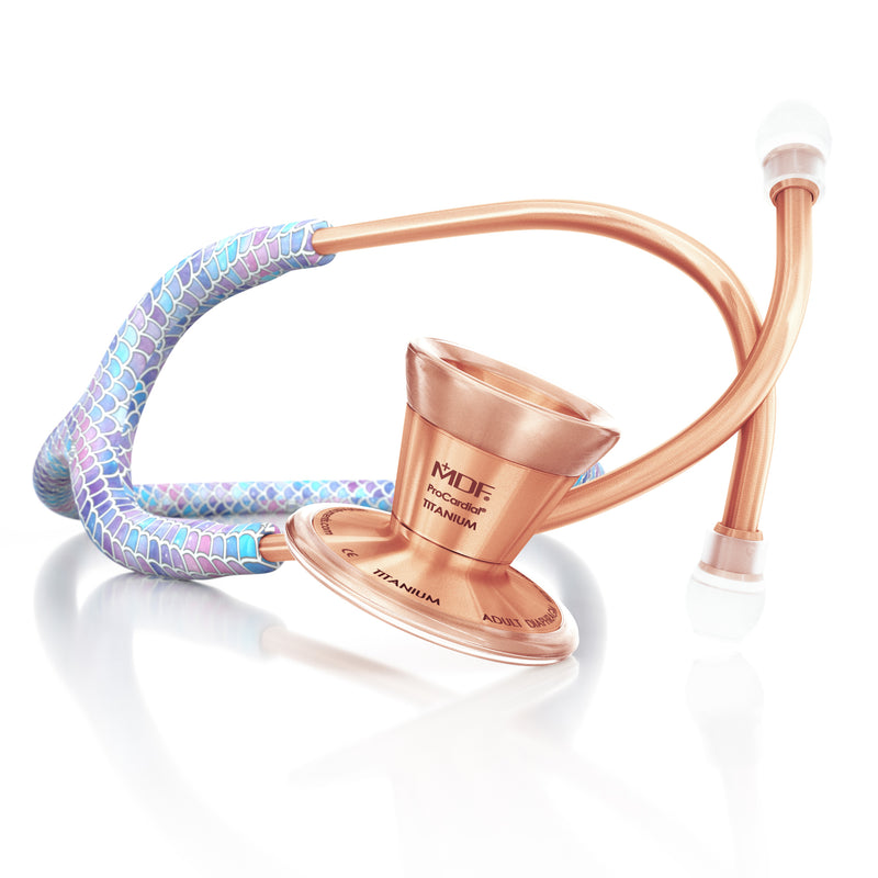 ProCardial® Titanium Cardiology Stethoscope - Baby Mermaid/Rose Gold - MDF Instruments Official Store - No - Stethoscope