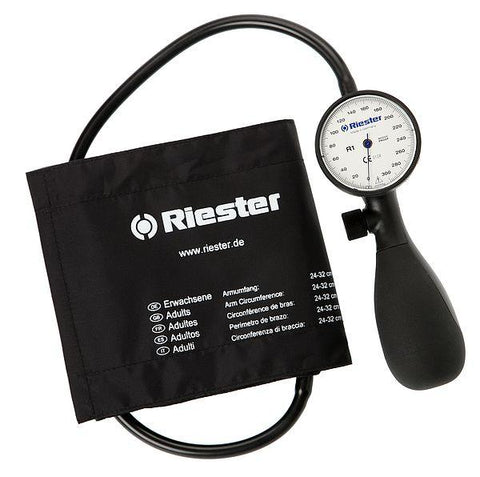 Riester R1 shock-proof® Mobile Aneroid Sphygmomanometer - MDF Instruments Official Store - Black Dial - Red Pointer - Sphygmomanometer