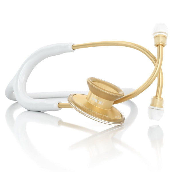Acoustica® Stethoscope - White/Gold - MDF Instruments Official Store - No - Stethoscope