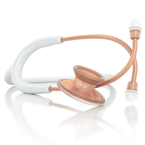 Acoustica® Stethoscope - White/Matte Rose Gold - MDF Instruments Official Store - No - Stethoscope