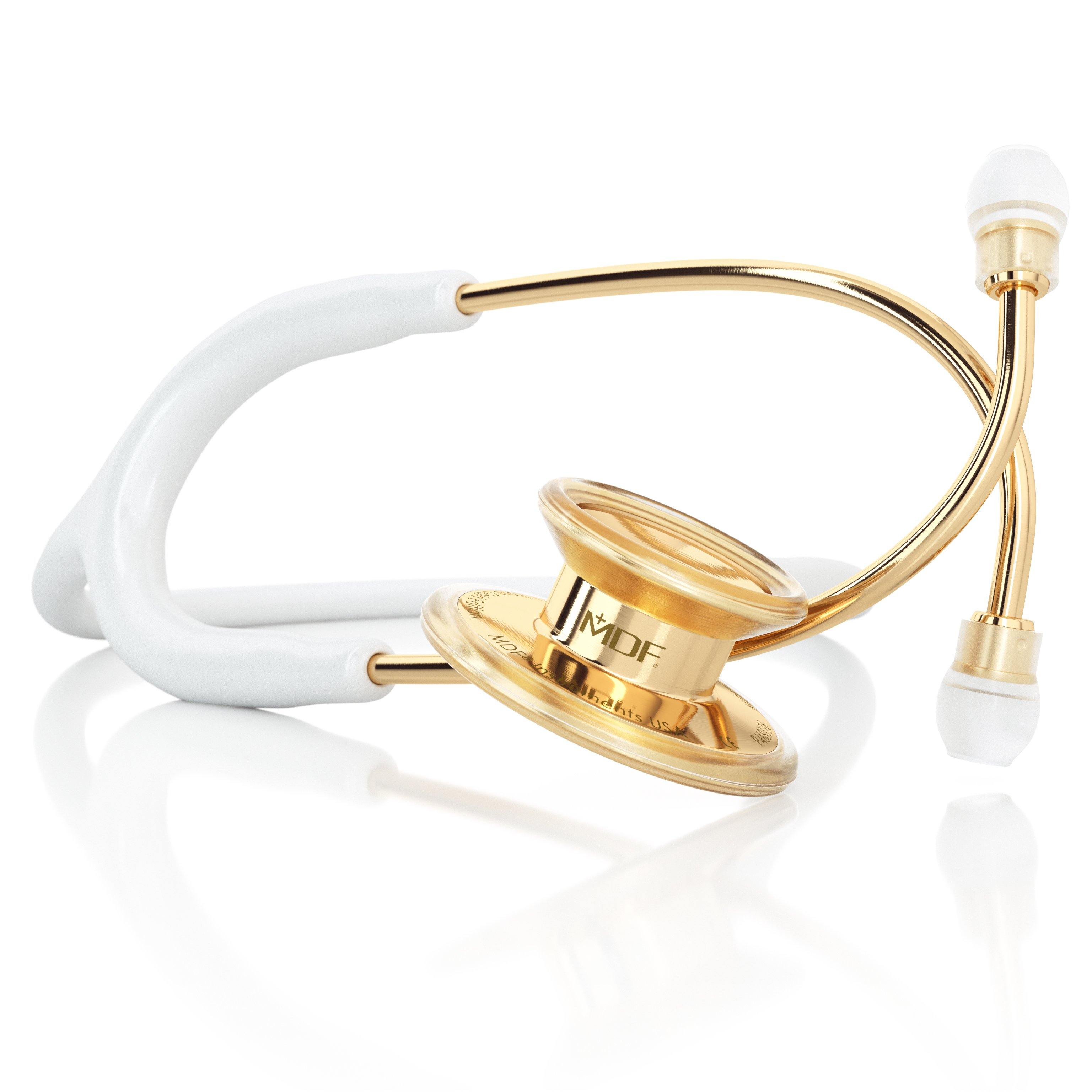 MD One® Adult Stethoscope - White/Gold - MDF Instruments Official Store - No - Stethoscope