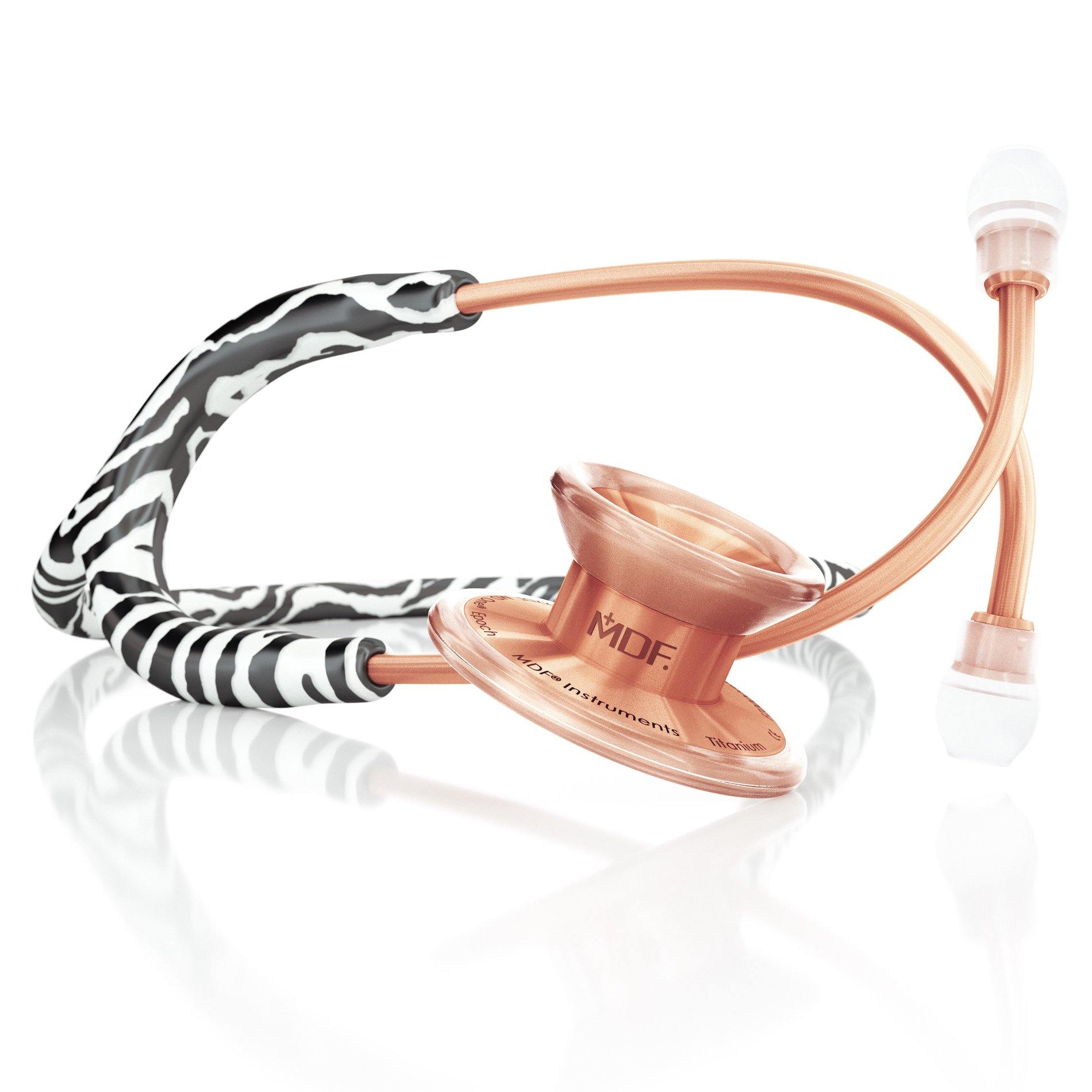 MD One® Epoch® Titanium Adult Stethoscope - Zebra/Rose Gold - MDF Instruments Official Store - No - Stethoscope