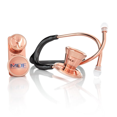 ProCardial® Stainless Steel Adult & Pediatric Stethoscope - Black/Rose Gold - MDF Instruments Official Store - Stethoscope