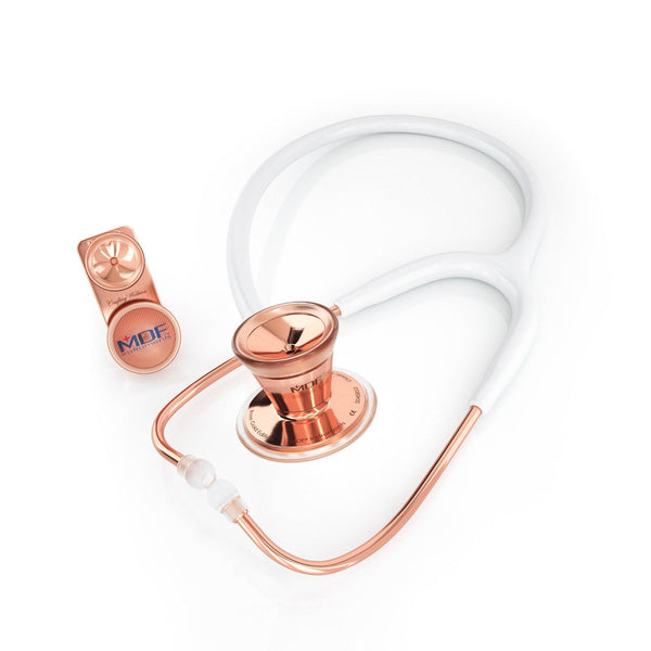 ProCardial® Stainless Steel Adult & Pediatric Stethoscope - White/Rose Gold - MDF Instruments Official Store - Stethoscope