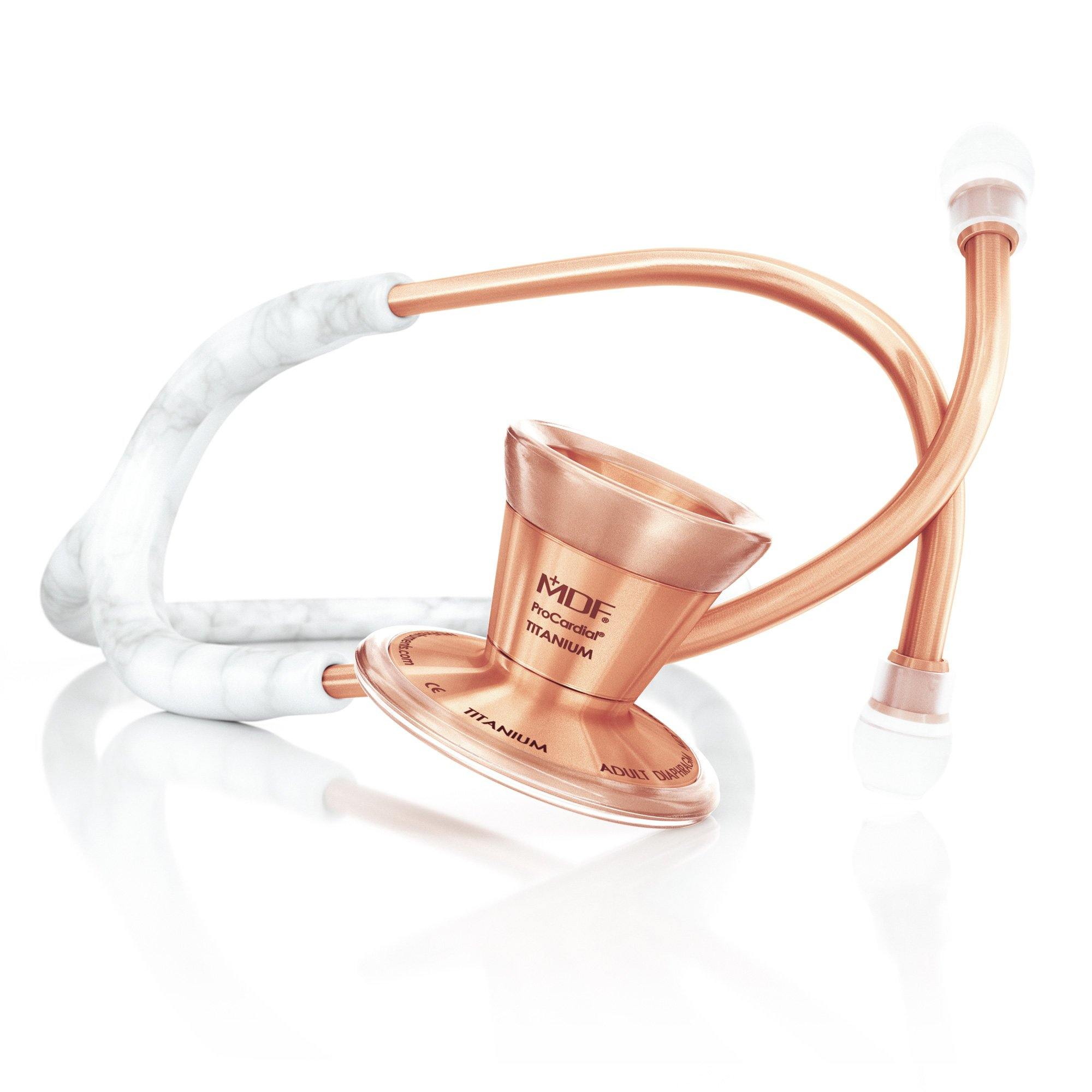 ProCardial® Titanium Cardiology Stethoscope - Carrera Marble/Rose Gold - MDF Instruments Official Store - No - Stethoscope