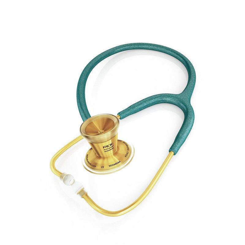 ProCardial® Titanium Cardiology Stethoscope - Green Glitter/Gold - MDF Instruments Official Store - Stethoscope