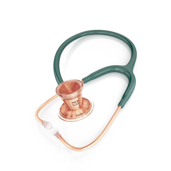 Stethoscope MDF Instruments ProCardial Titanium Cardiology Ribbit Green and Rose Gold