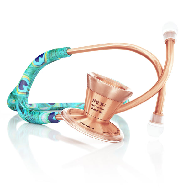 Stethoscope MDF Instruments ProCardial Titanium Cardiology Peacock Rose Gold