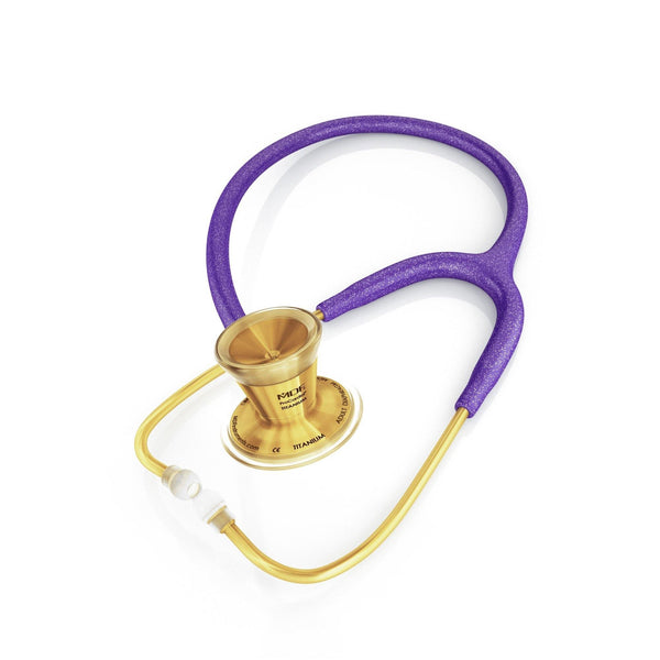 ProCardial® Titanium Cardiology Stethoscope - Purple Glitter/Gold - MDF Instruments Official Store - Stethoscope