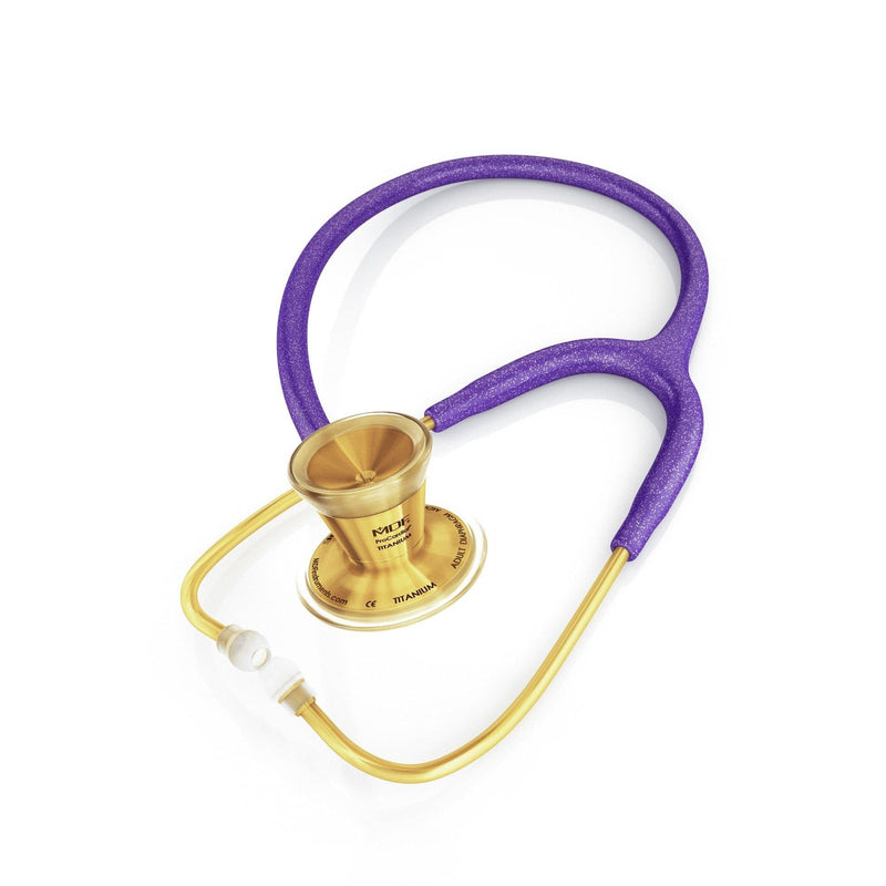 ProCardial® Titanium Cardiology Stethoscope - Purple Glitter/Gold - MDF Instruments Official Store - Stethoscope