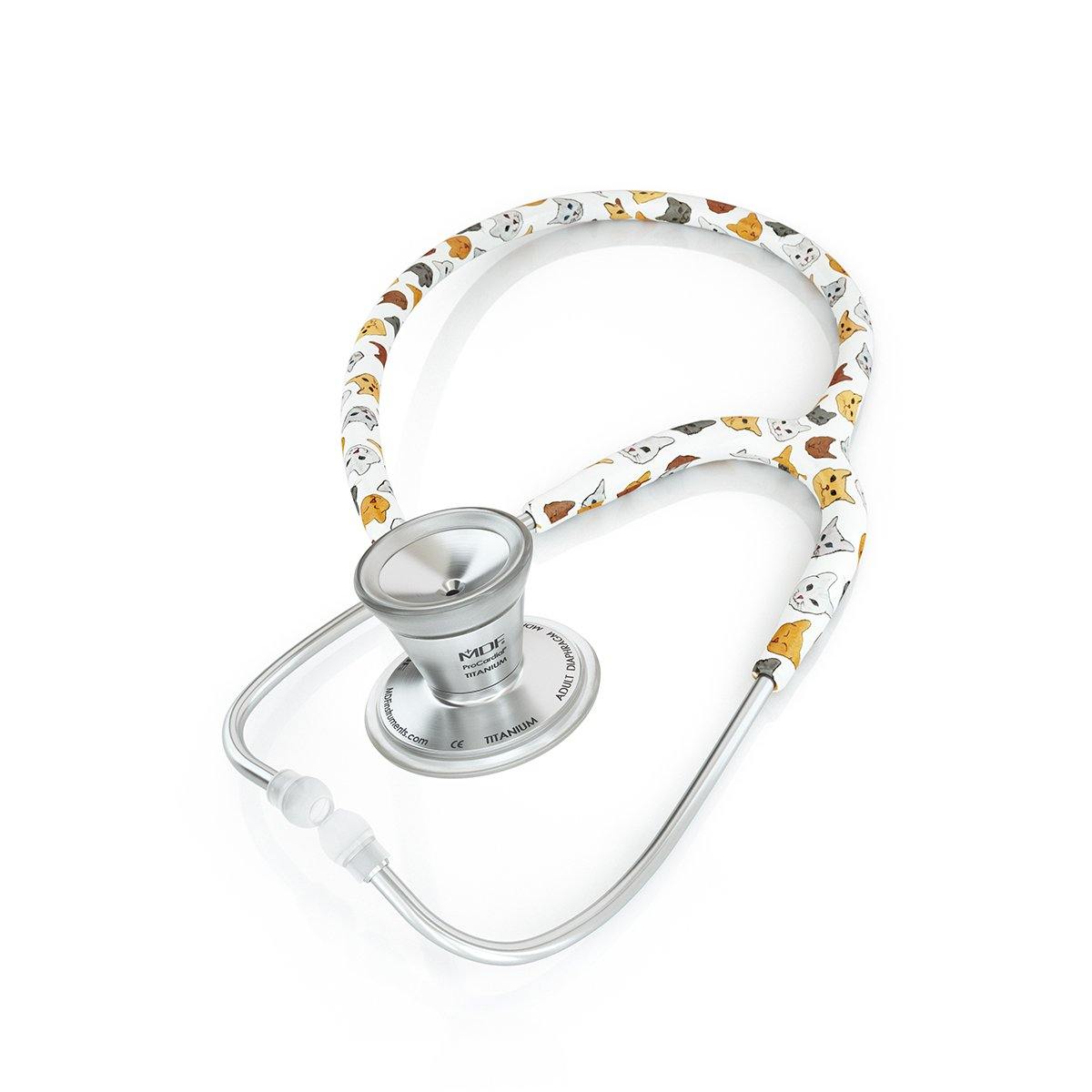 MDF® ProCardial® Titanium Cardiology Stethoscope - Purrfect Cat Print