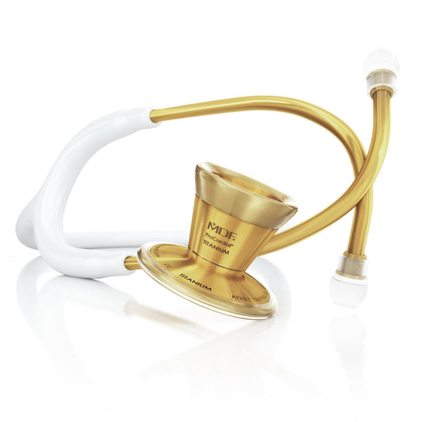 Stethoscope MDF Instruments ProCardial Titanium Cardiology White and Gold