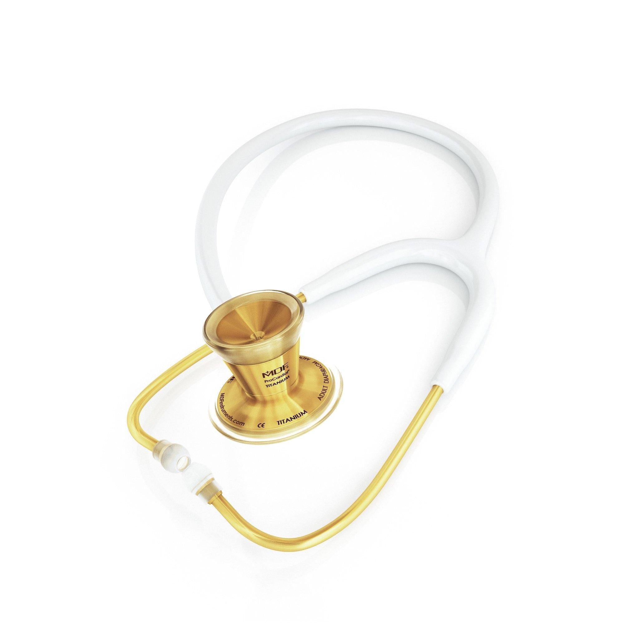 ProCardial® Titanium Cardiology Stethoscope - White/Gold - MDF Instruments Official Store - Stethoscope