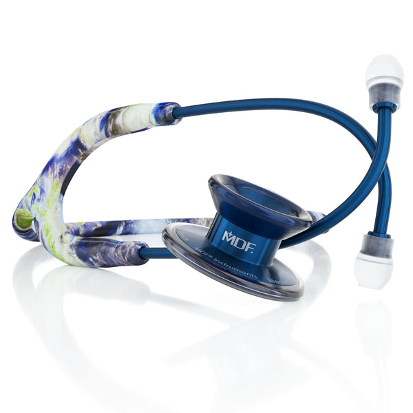 Stethoscope MDF Instruments MD One Epoch Titanium Earth Print Gaia and Capridium Blue