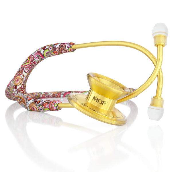 MD One® Epoch® Titanium Adult Stethoscope - Paisley Red Label/Gold