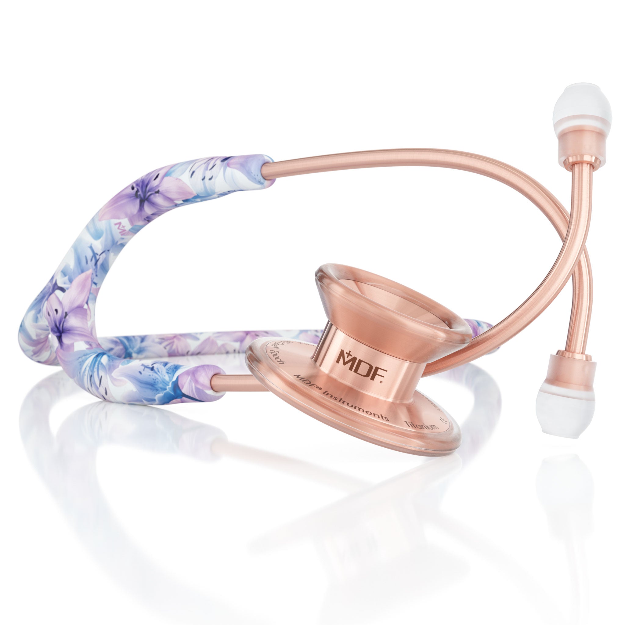 Stethoscope MDF Instruments MD One Epoch Titanium Mprint Flower Print Monet and Rose Gold